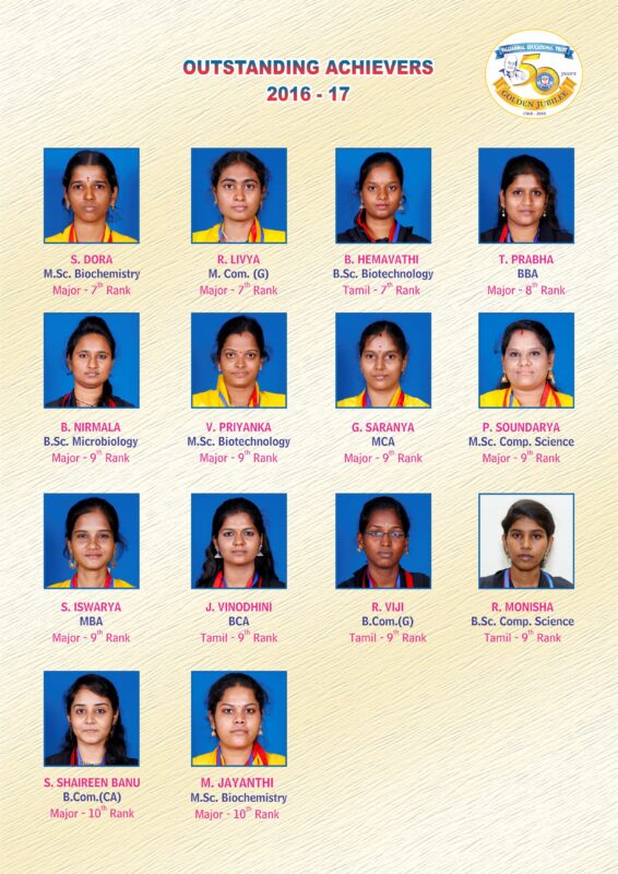 College Club Ranks University Rank Holders – Valliammal College For Women – Valliammal ...